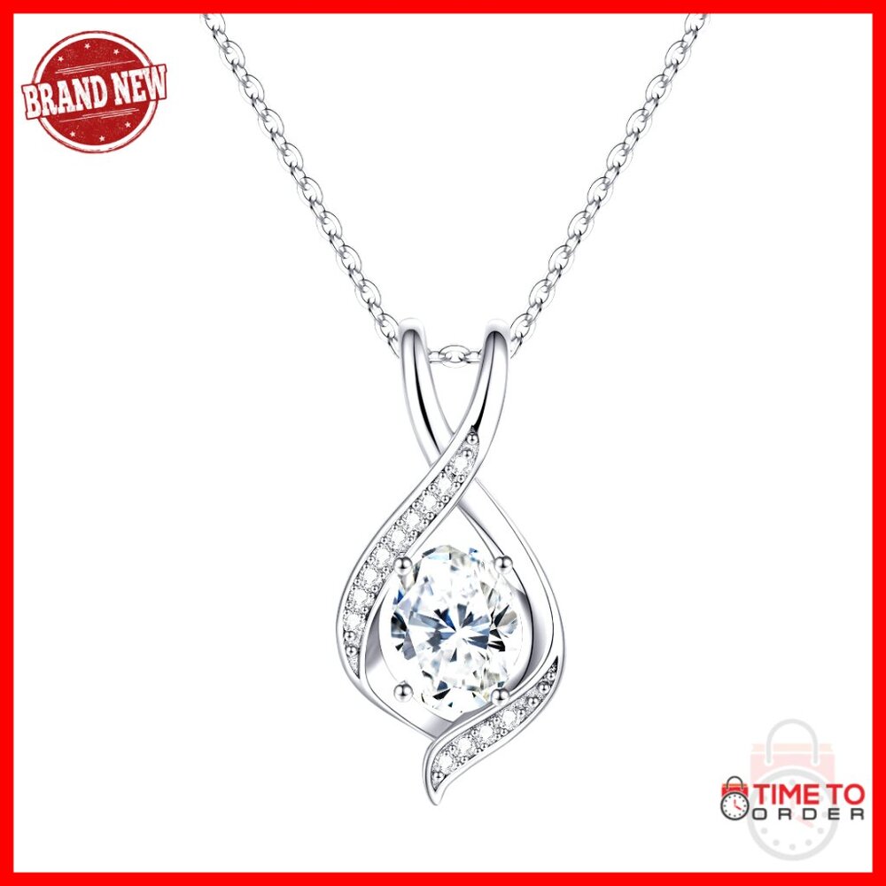 Sterling Silver Birthstone Pendant Necklace Elegant Anniversary Gift Adjustable